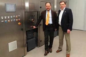 Ja z dr Fabrizio Giustem właścielem firmy GEM podczas otwarcia krematorium AURORA w Dąbrowie Górniczej